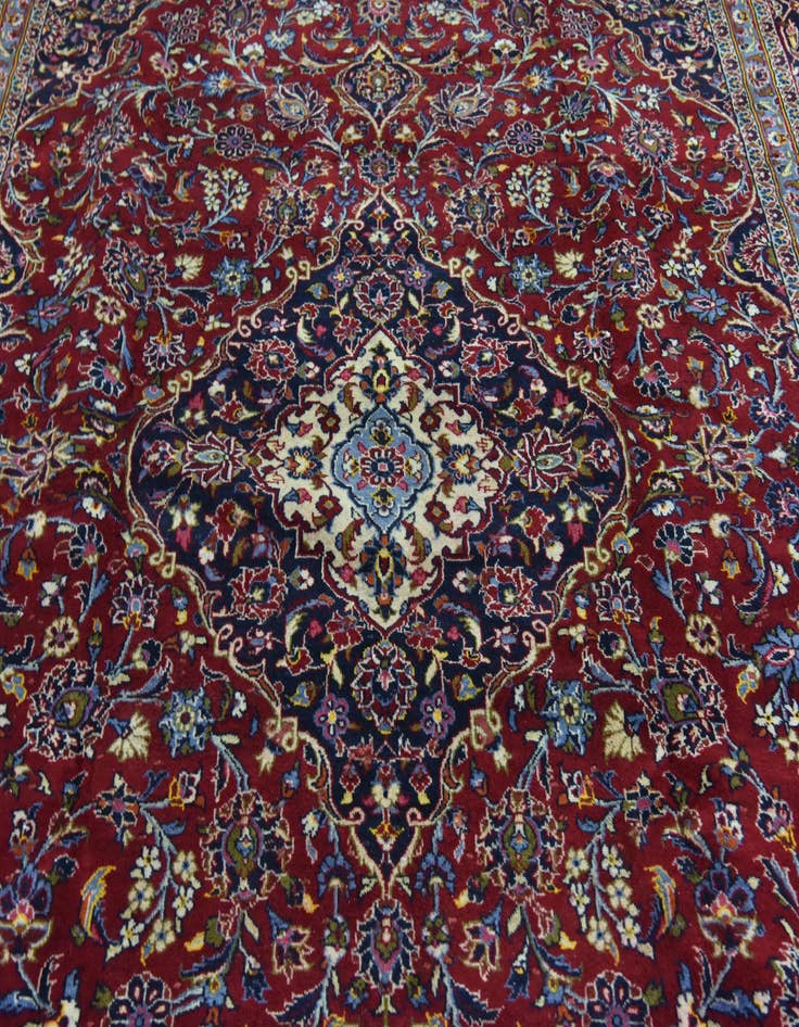Detail image of  9' 7 x 13' 3  Hand Knotted Kashan Persian Wool Rug