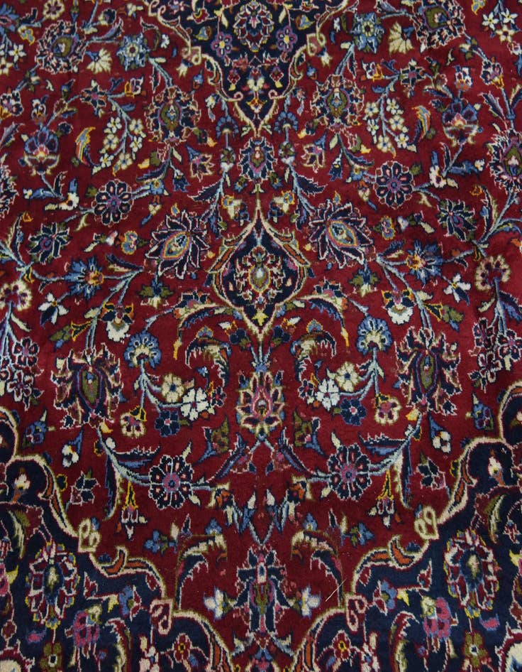 Detail image of  9' 7 x 13' 3  Hand Knotted Kashan Persian Wool Rug