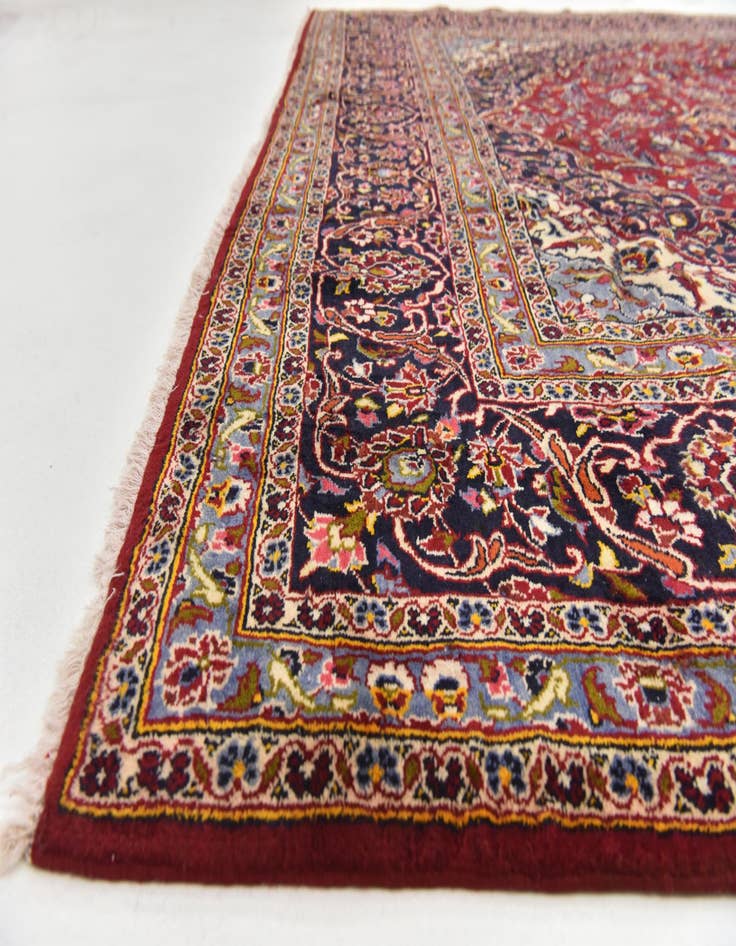 Detail image of  9' 7 x 13' 3  Hand Knotted Kashan Persian Wool Rug