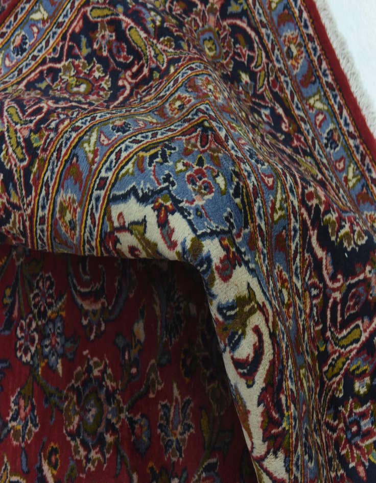 Detail image of  9' 9 x 12' 10  Hand Knotted Kashan Persian Wool Rug
