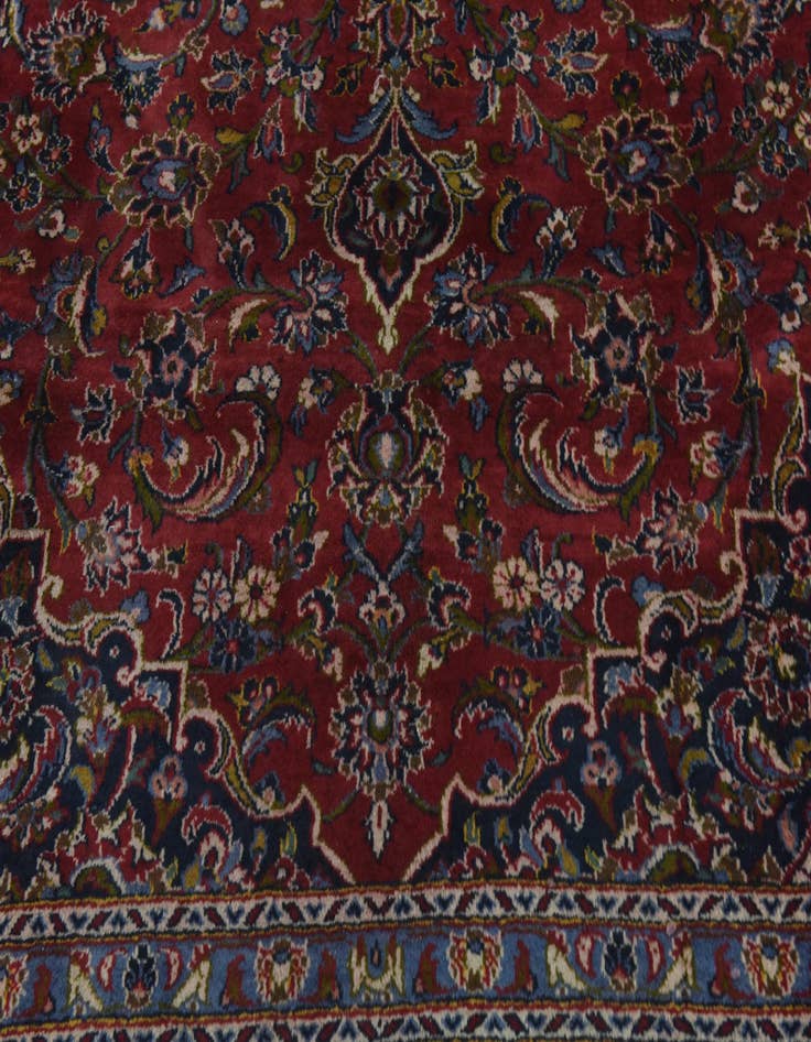 Detail image of  9' 9 x 12' 10  Hand Knotted Kashan Persian Wool Rug