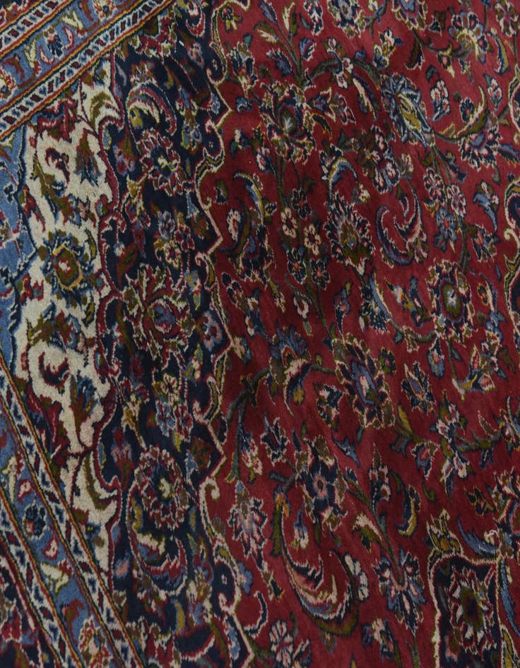 Detail image of  9' 9 x 12' 10  Hand Knotted Kashan Persian Wool Rug