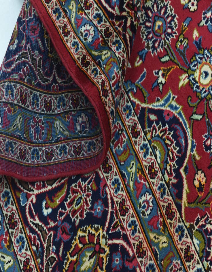 Detail image of  9' 9 x 13' 2  Hand Knotted Kashan Persian Wool Rug