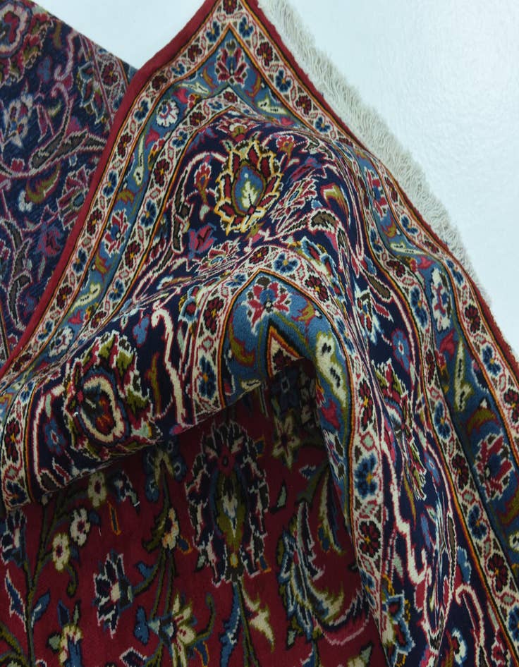 Detail image of  9' 9 x 13' 2  Hand Knotted Kashan Persian Wool Rug