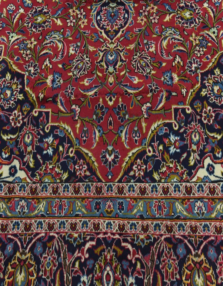 Detail image of  9' 9 x 13' 2  Hand Knotted Kashan Persian Wool Rug