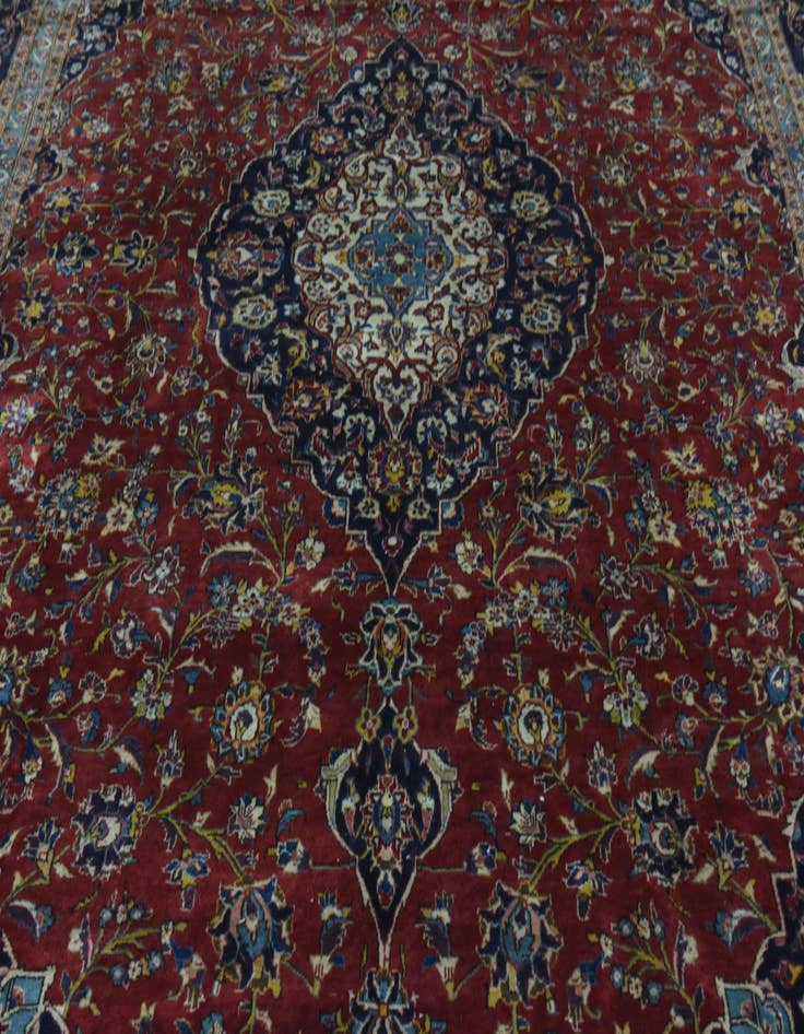 Detail image of  9' 9 x 15'  Hand Knotted Kashan Persian Wool Rug