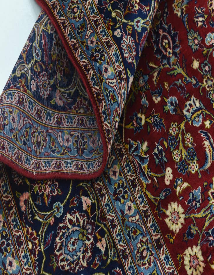 Detail image of  9' 8 x 13' 3  Hand Knotted Kashan Persian Wool Rug