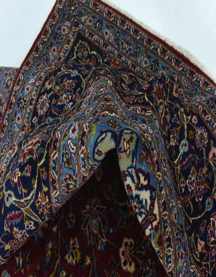 Detail image of  9' 8 x 13' 3  Hand Knotted Kashan Persian Wool Rug