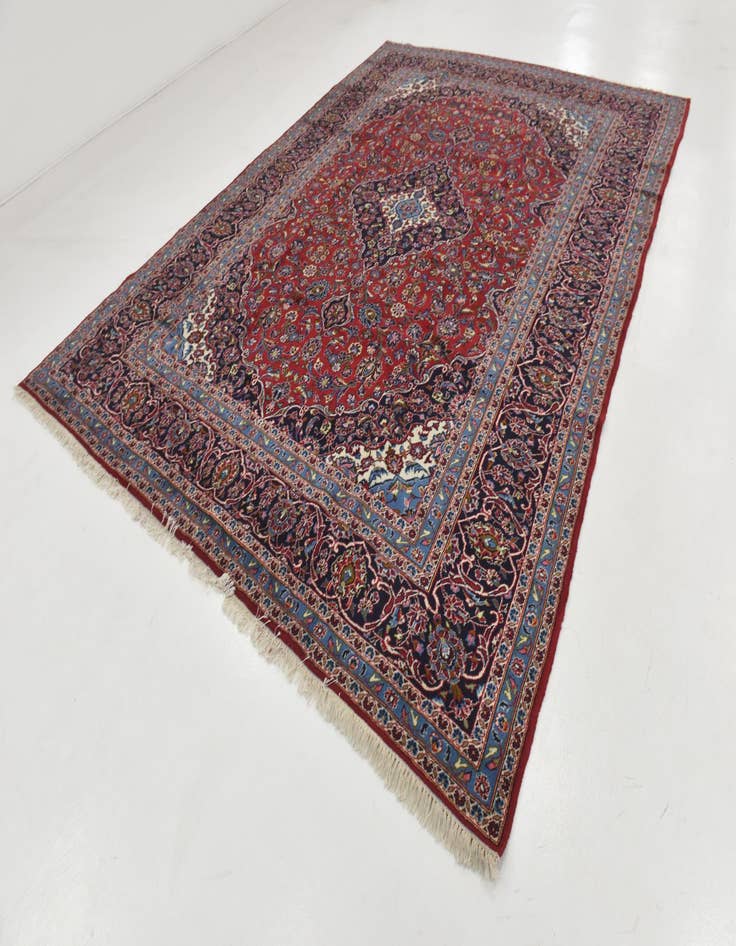 Detail image of  9' 6 x 13'  Hand Knotted Kashan Persian Wool Rug