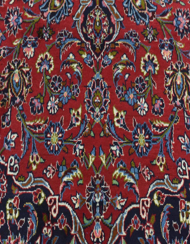Detail image of  9' 6 x 13'  Hand Knotted Kashan Persian Wool Rug