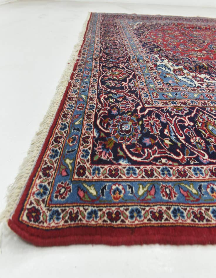 Detail image of  9' 6 x 13'  Hand Knotted Kashan Persian Wool Rug