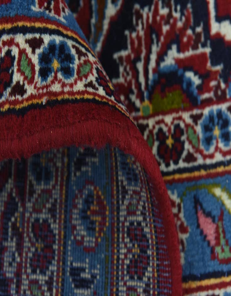 Detail image of  9' 6 x 13'  Hand Knotted Kashan Persian Wool Rug