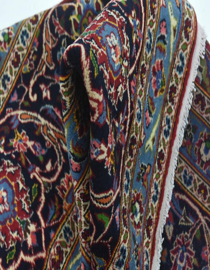 Detail image of  9' 8 x 13' 8  Hand Knotted Kashan Persian Wool Rug