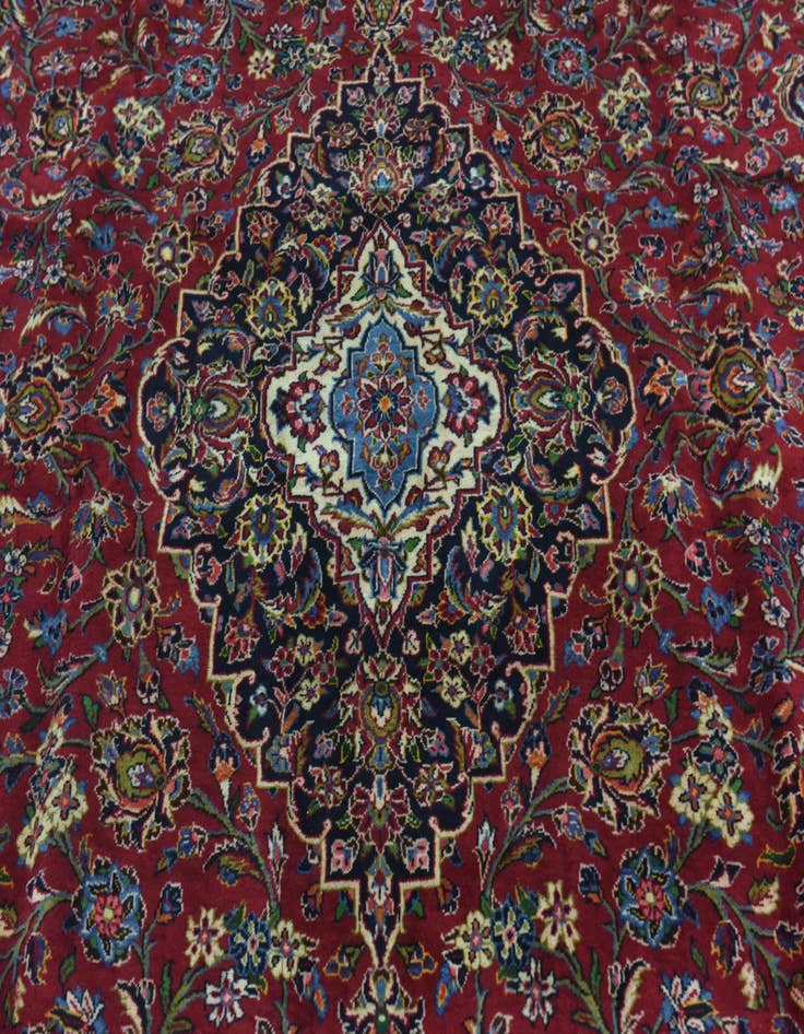 Detail image of  9' 8 x 13' 8  Hand Knotted Kashan Persian Wool Rug
