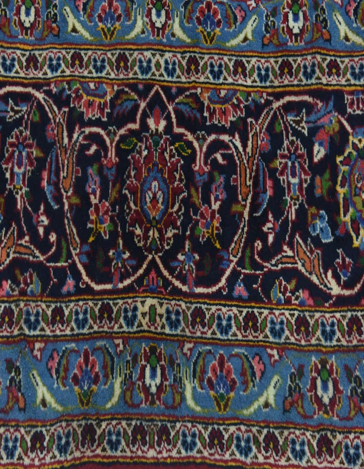 Detail image of  9' 8 x 13' 8  Hand Knotted Kashan Persian Wool Rug