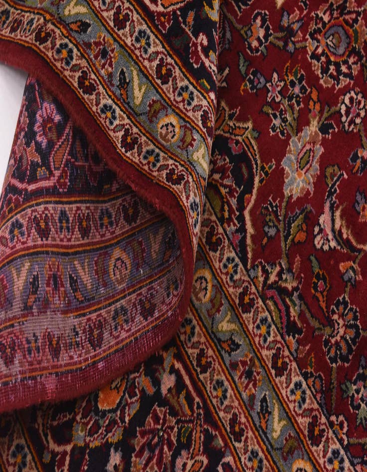 Detail image of  9' 8 x 13'  Hand Knotted Kashan Persian Wool Rug