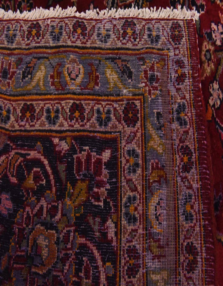 Detail image of  9' 8 x 13'  Hand Knotted Kashan Persian Wool Rug
