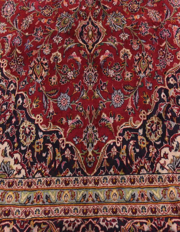 Detail image of  9' 8 x 13'  Hand Knotted Kashan Persian Wool Rug