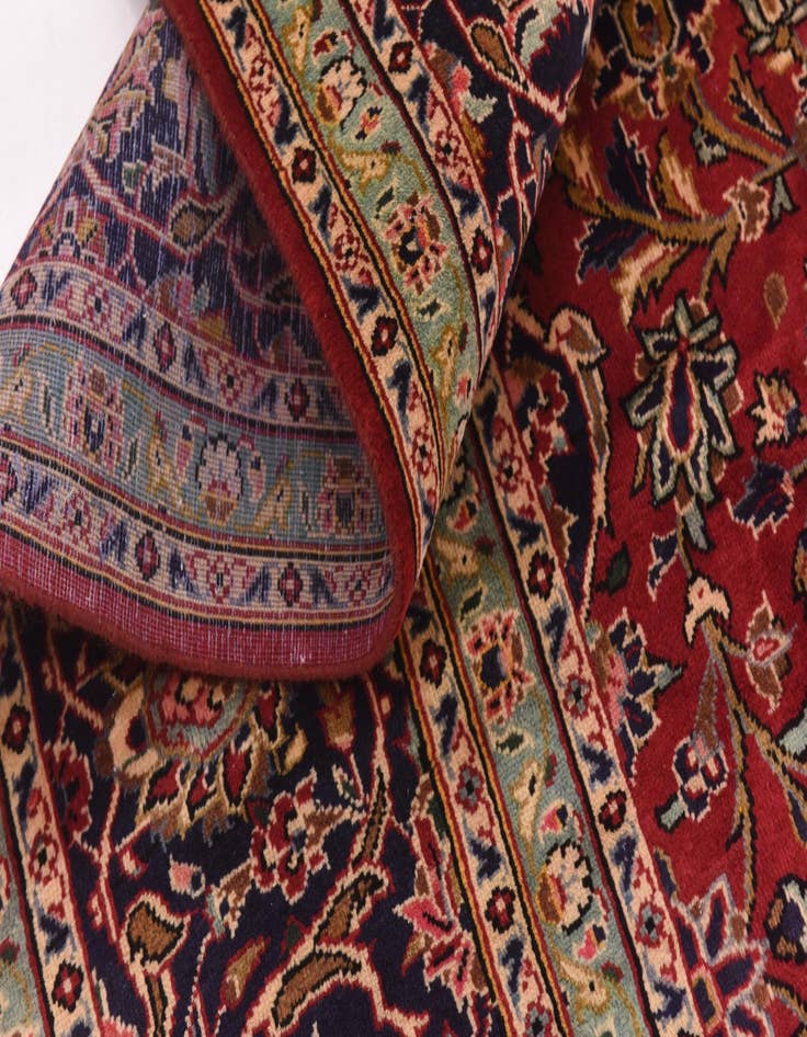 Detail image of  9' 6 x 12' 8  Hand Knotted Kashan Persian Wool Rug