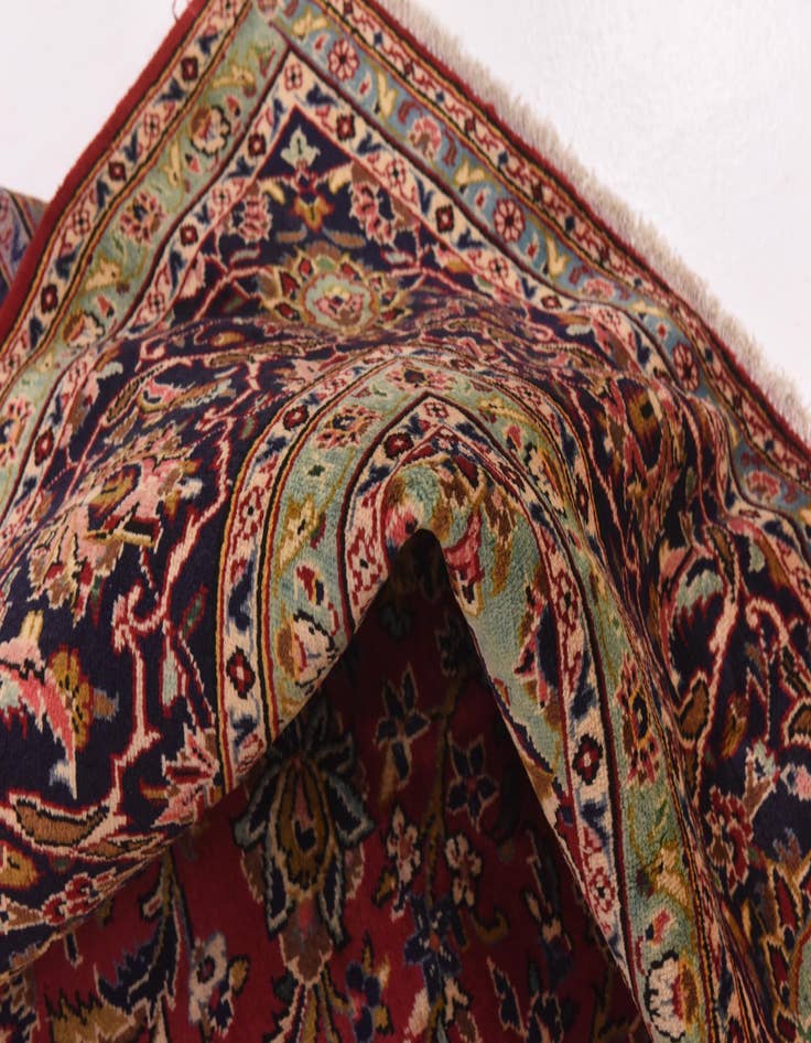 Detail image of  9' 6 x 12' 8  Hand Knotted Kashan Persian Wool Rug