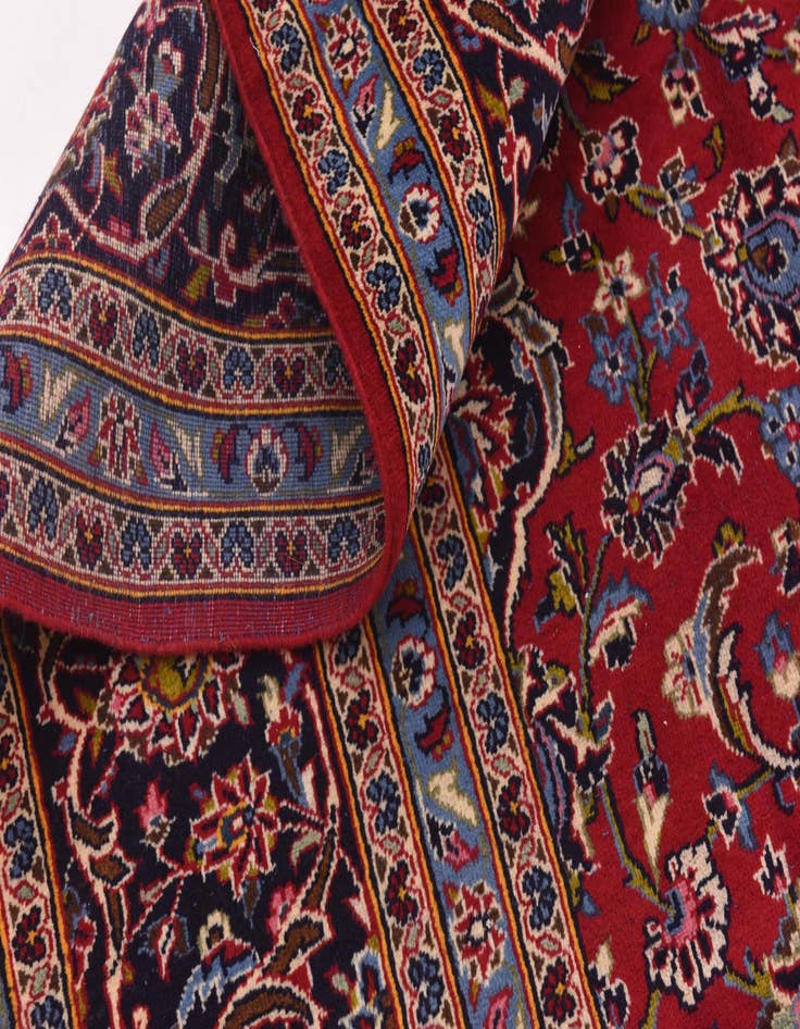 Detail image of  9' 9 x 13' 3  Hand Knotted Kashan Persian Wool Rug