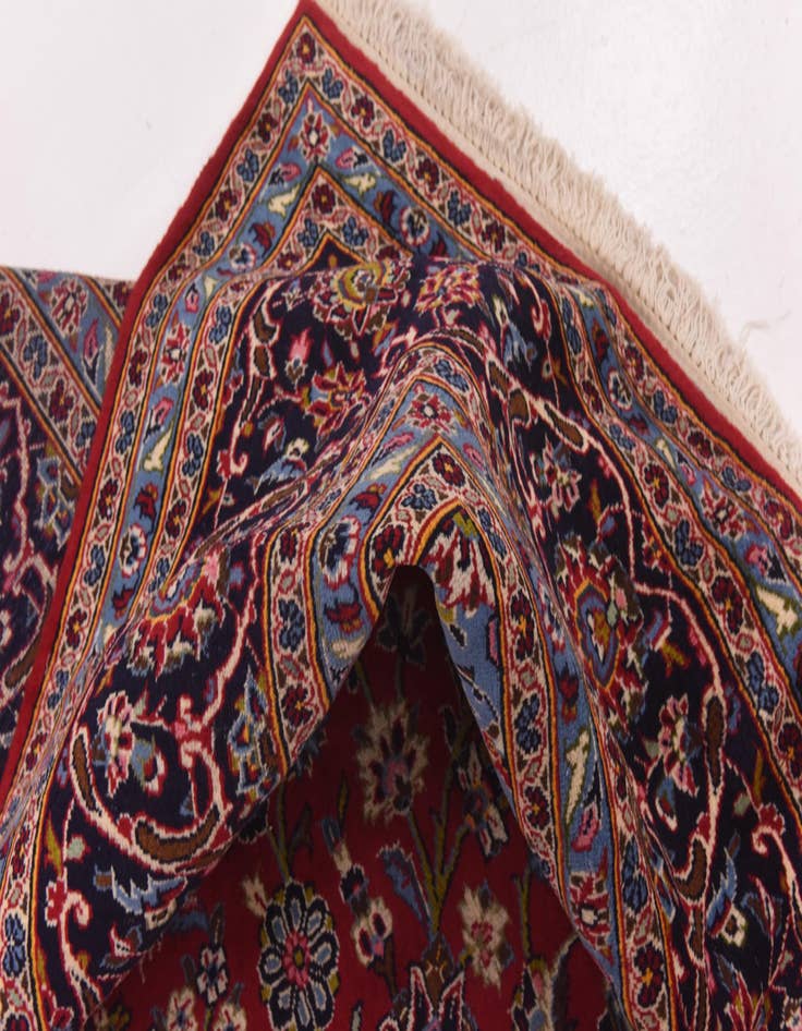 Detail image of  9' 9 x 13' 3  Hand Knotted Kashan Persian Wool Rug