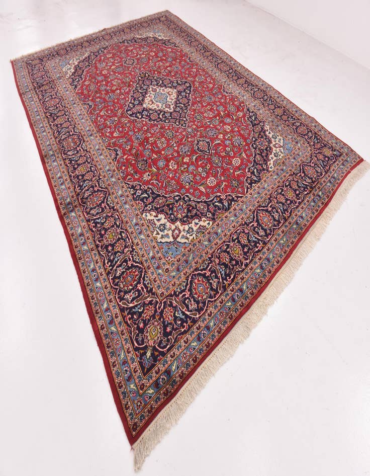 Detail image of  9' 9 x 13' 3  Hand Knotted Kashan Persian Wool Rug