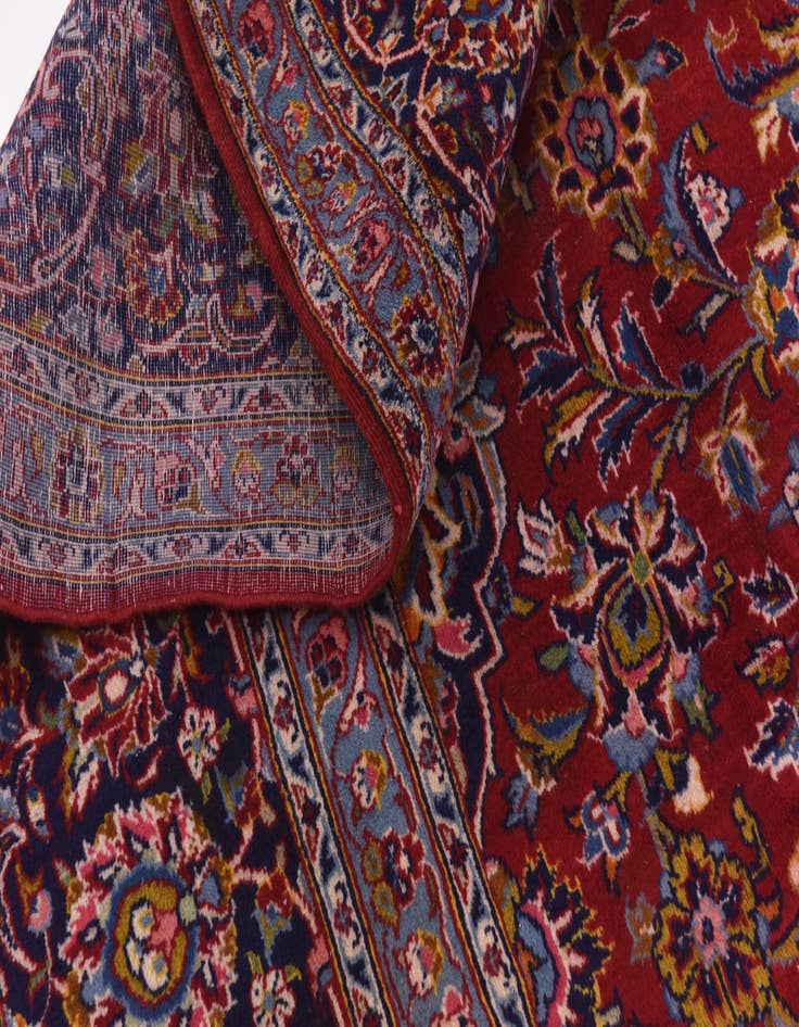 Detail image of  9' 9 x 13' 4  Hand Knotted Kashan Persian Wool Rug