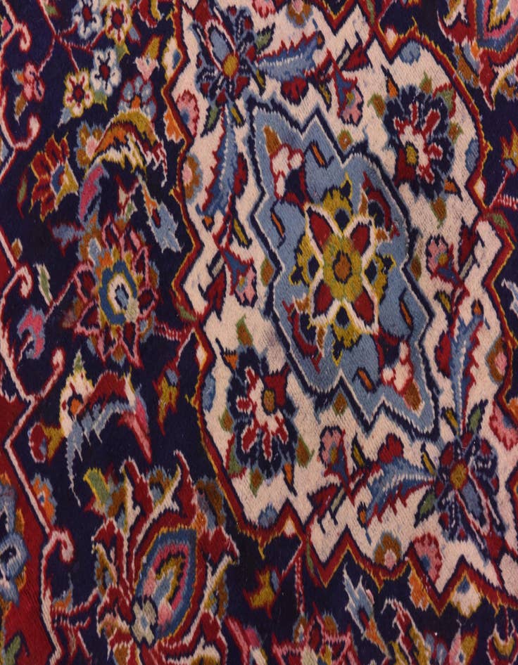 Detail image of  9' 9 x 13' 4  Hand Knotted Kashan Persian Wool Rug