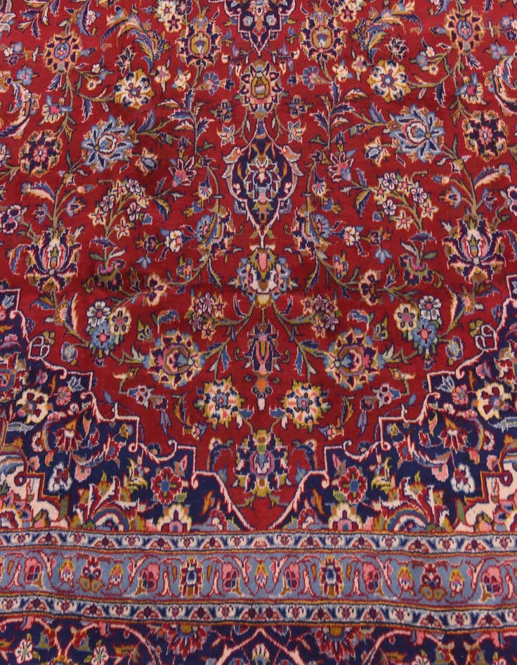 Detail image of  9' 9 x 13' 4  Hand Knotted Kashan Persian Wool Rug