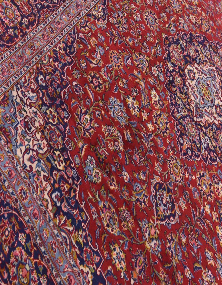 Detail image of  9' 9 x 13' 4  Hand Knotted Kashan Persian Wool Rug