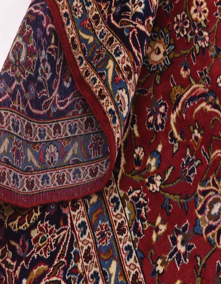 Detail image of  9' 9 x 13'  Hand Knotted Kashan Persian Wool Rug