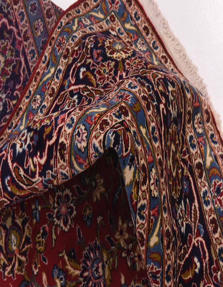 Detail image of  9' 9 x 13'  Hand Knotted Kashan Persian Wool Rug