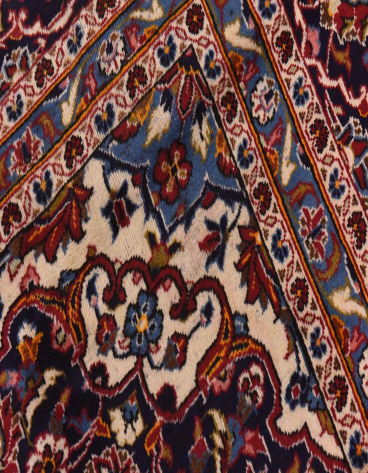 Detail image of  9' 9 x 13'  Hand Knotted Kashan Persian Wool Rug