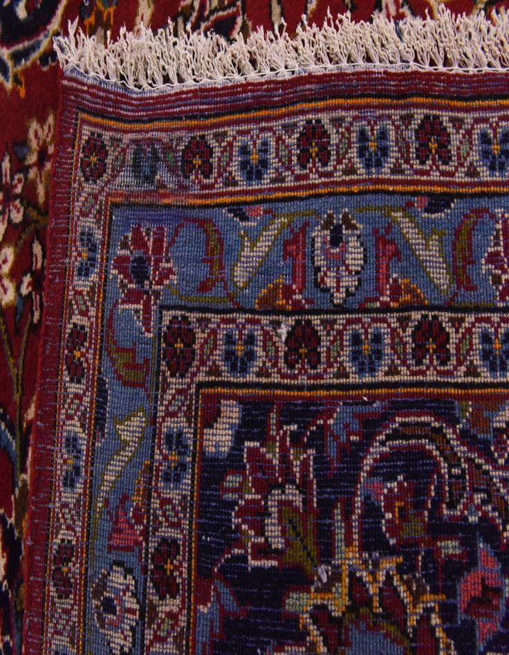 Detail image of  9' 9 x 13'  Hand Knotted Kashan Persian Wool Rug