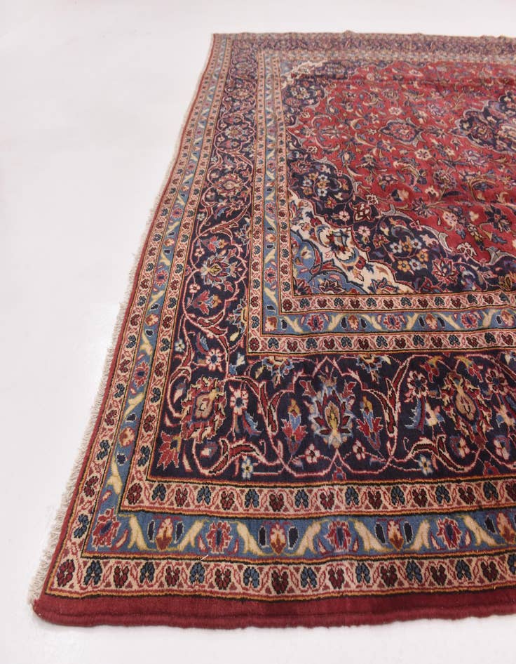 Detail image of  9' 7 x 13' 3  Hand Knotted Kashan Persian Wool Rug