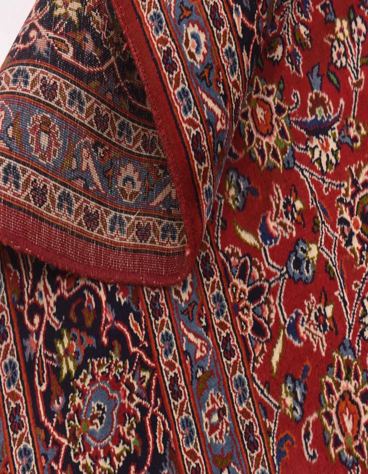 Detail image of  9' 9 x 12' 6  Hand Knotted Kashan Persian Wool Rug