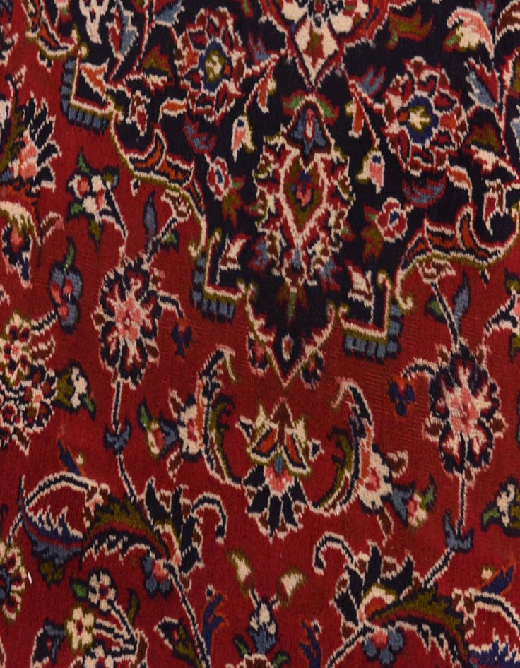 Detail image of  9' 9 x 12' 6  Hand Knotted Kashan Persian Wool Rug