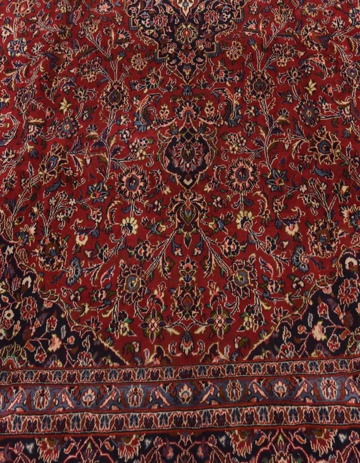 Detail image of  9' 9 x 12' 6  Hand Knotted Kashan Persian Wool Rug