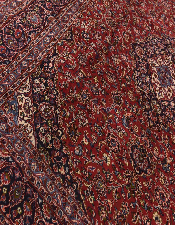 Detail image of  9' 9 x 12' 6  Hand Knotted Kashan Persian Wool Rug