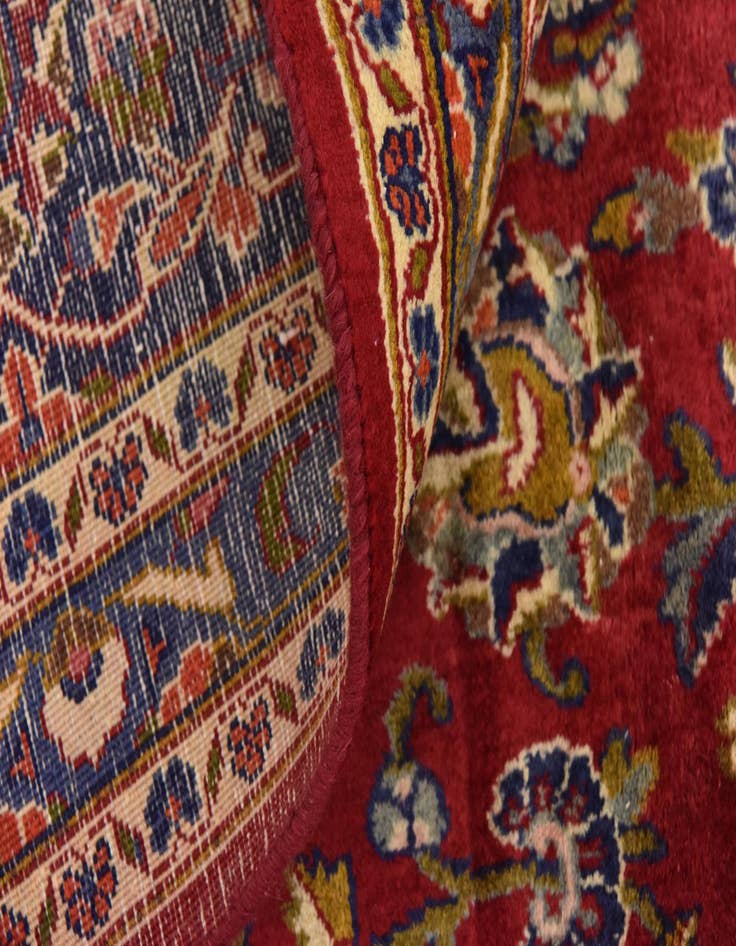 Detail image of  9' 6 x 13'  Hand Knotted Kashan Persian Wool Rug