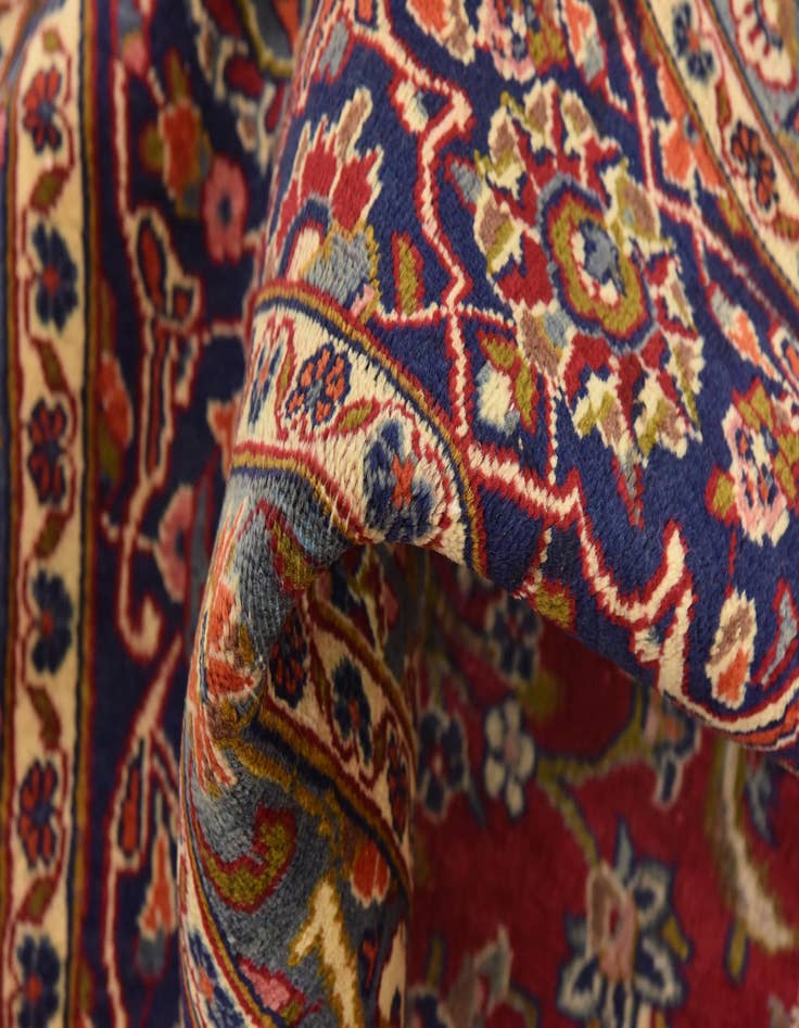 Detail image of  9' 6 x 13'  Hand Knotted Kashan Persian Wool Rug