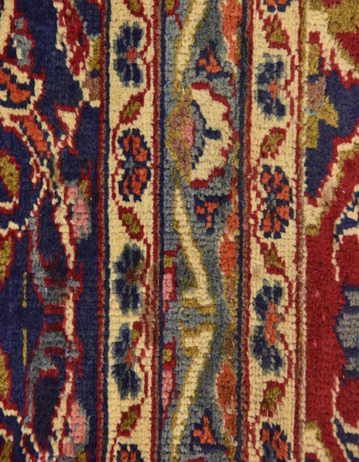 Detail image of  9' 6 x 13'  Hand Knotted Kashan Persian Wool Rug