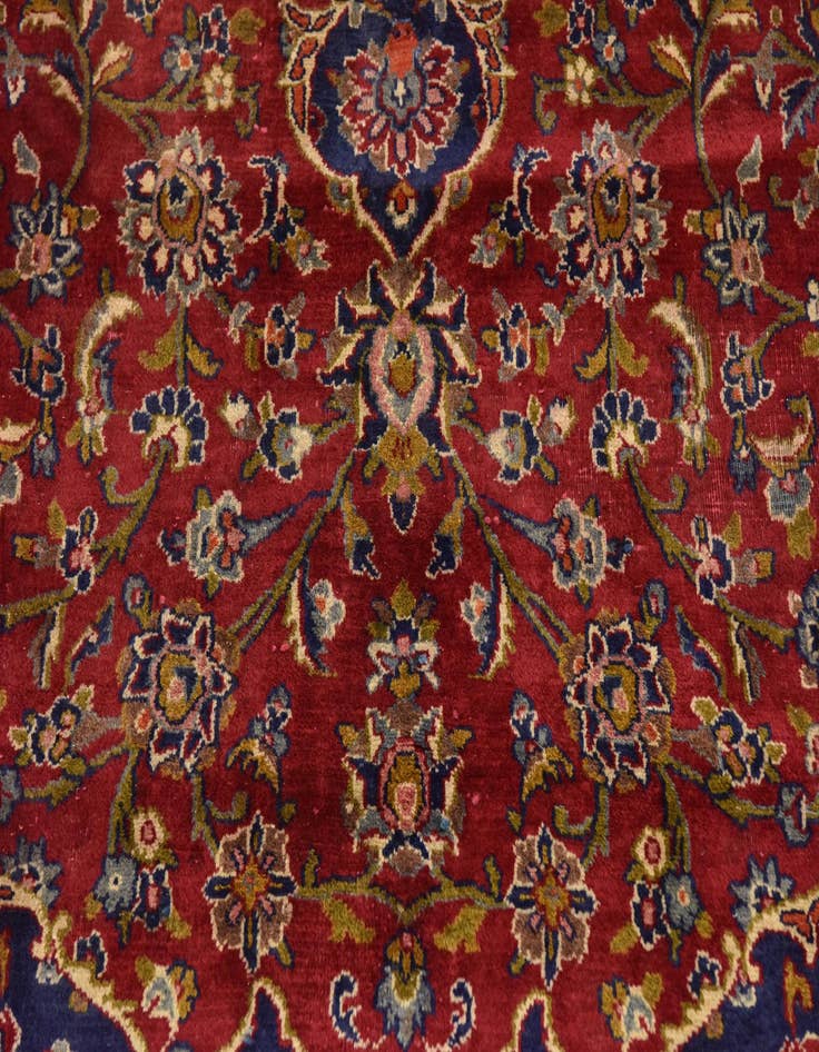 Detail image of  9' 6 x 13'  Hand Knotted Kashan Persian Wool Rug