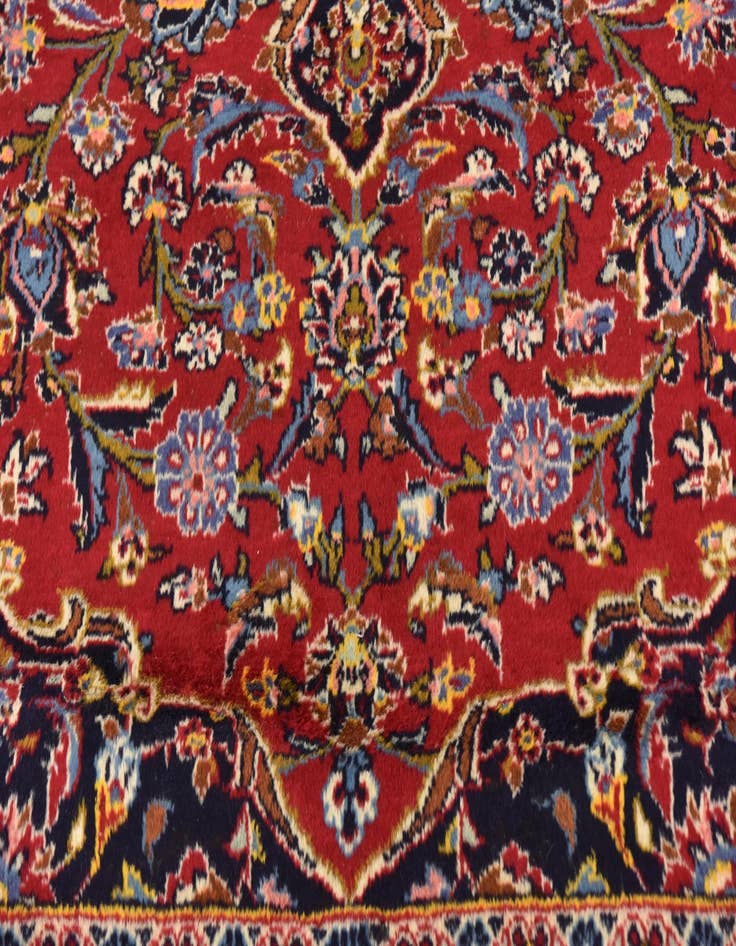 Detail image of  9' 6 x 12' 10  Hand Knotted Kashan Persian Wool Rug
