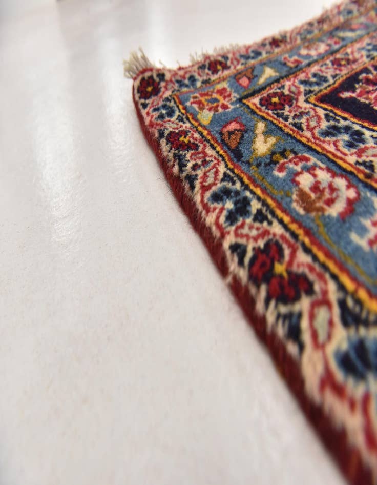 Detail image of  9' 6 x 12' 10  Hand Knotted Kashan Persian Wool Rug