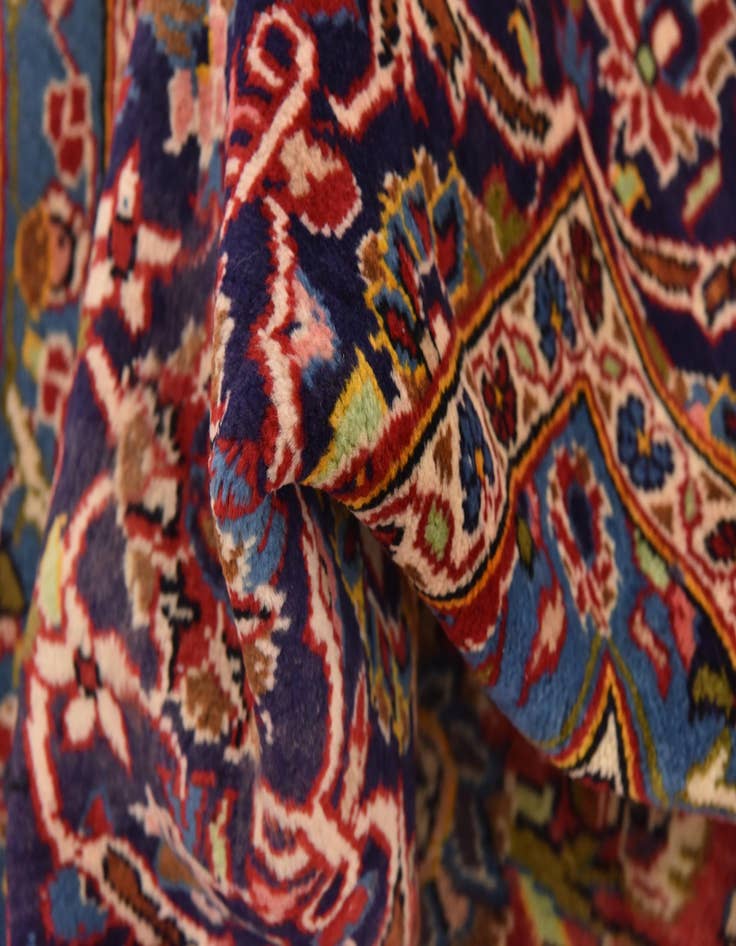 Detail image of  9' 8 x 13'  Hand Knotted Kashan Persian Wool Rug