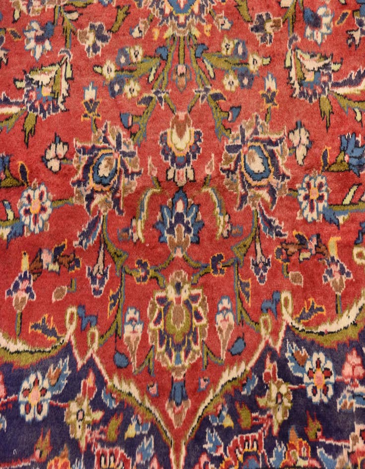 Detail image of  9' 8 x 13'  Hand Knotted Kashan Persian Wool Rug