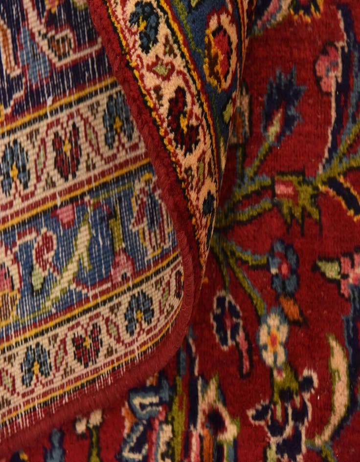 Detail image of  9' 6 x 12' 10  Hand Knotted Kashan Persian Wool Rug