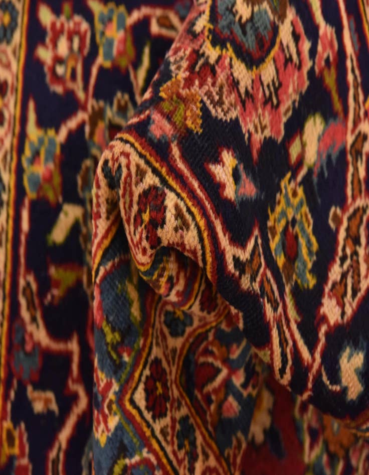 Detail image of  9' 6 x 12' 10  Hand Knotted Kashan Persian Wool Rug